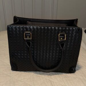 Black Woven Tote Bag
